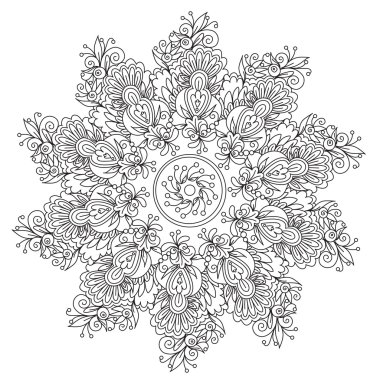 Çiçek soyutlama Mandala boyama