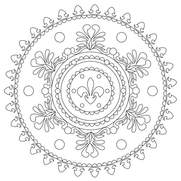 Coloriage Mandala décoratif vintage — Image vectorielle