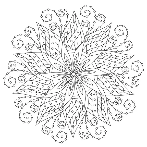 Gyönyörű Vintage Mandala színezés — Stock Vector