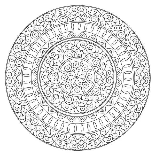 Desenho para colorir Mandala étnica — Vetor de Stock