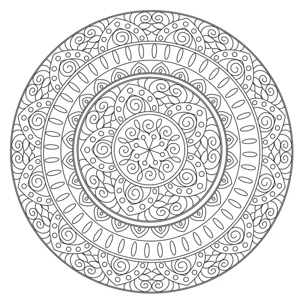 Színezés szerkezeti etnikai Mandala — Stock Vector