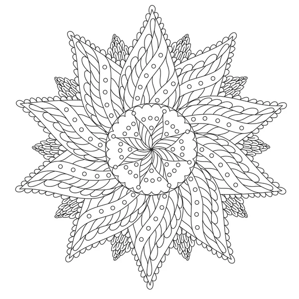 Virág szüreti Mandala színezés — Stock Vector