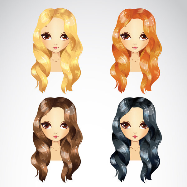 Набор случайных волна волос