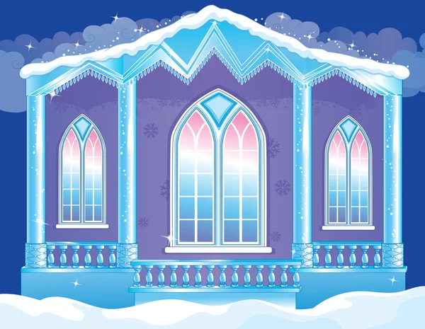 Ragyogó homlokzati az Ice Palace — Stock Vector