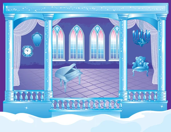 Palais de glace Conte de fées Salle de bal — Image vectorielle
