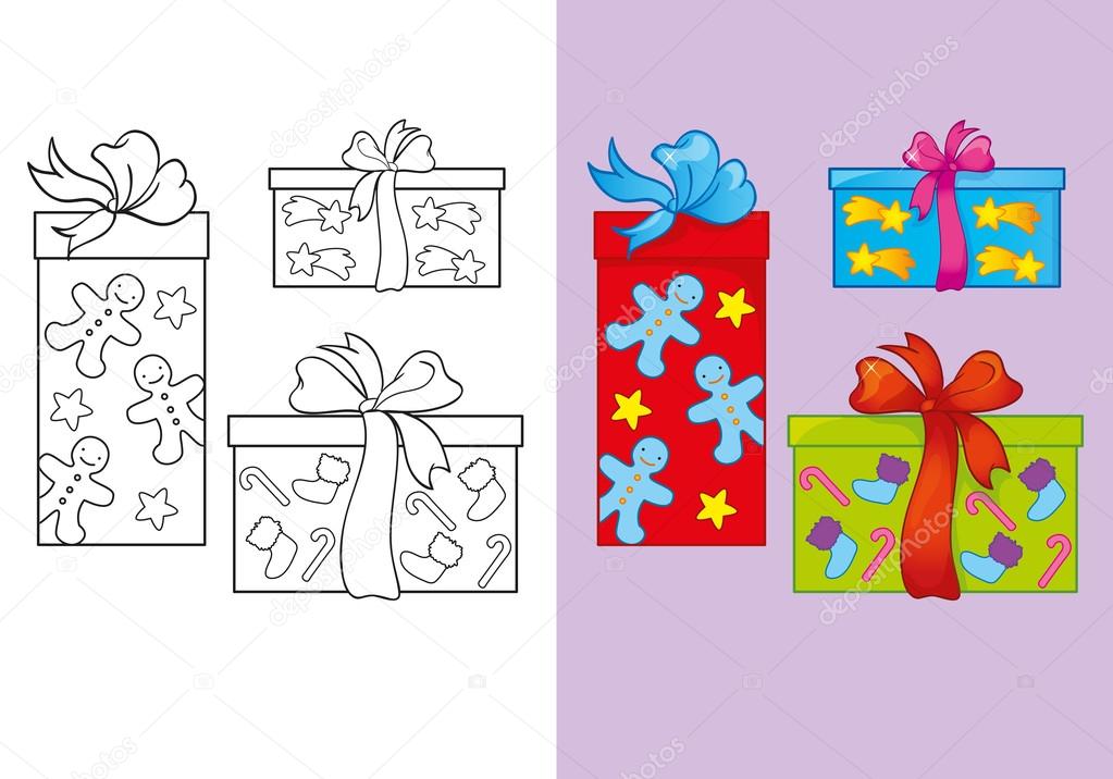 Livro de colorir de definir presentes de Natal imagem vetorial de © ingasmk #91252608 Livro de colorir de definir presentes de Natal imagem vetorial de © ingasmk #91252608
