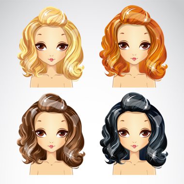 Shot kıvırcık saç kümesi