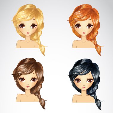 Pigtail saç kümesi