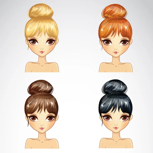 Set van bos Hairstyling — Stockvector