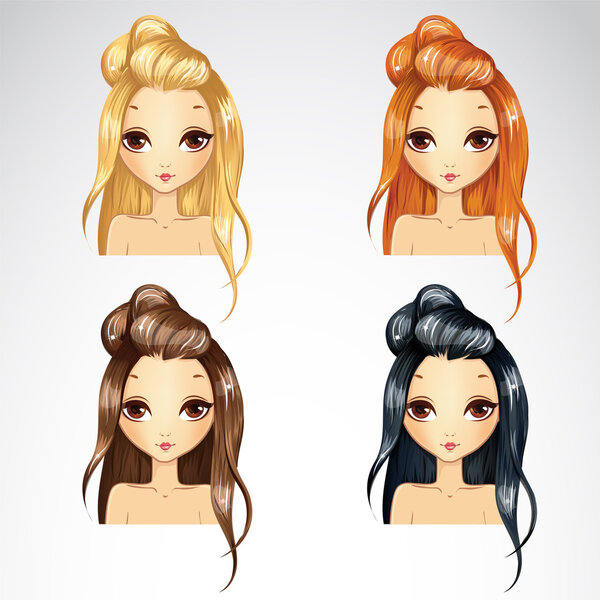 Набор длинные вечерние прически