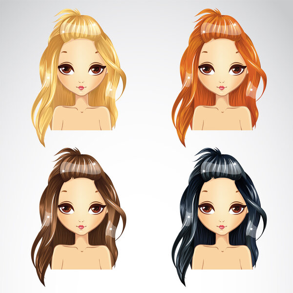 Набор случайных долго прическа