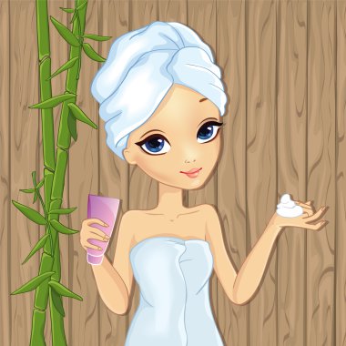 Kız nemlendirici Spa uygulama