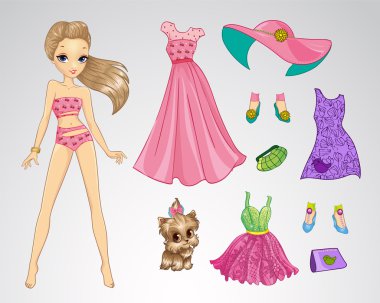 Kağıt tarzı pembe sarışın bebek