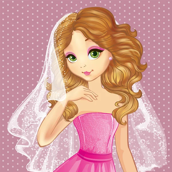 Maquillaje de boda de moda para novia — Vector de stock