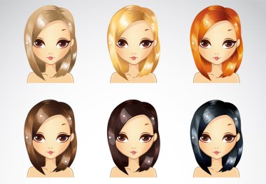 Glamur düz saç kümesi