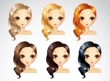 Bir tarafı kıvırcık saç şekillendirme seti