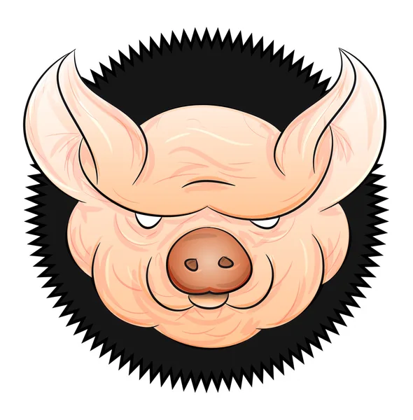 Fat pig's hoofd — Stockvector