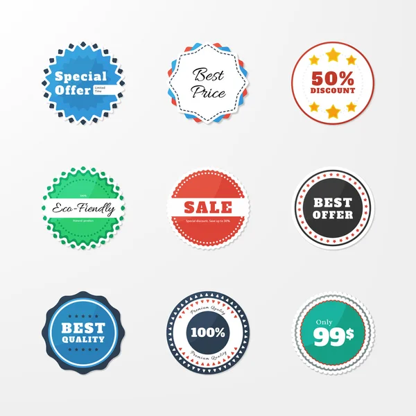 Set de insignias en estilo stickers — Vector de stock