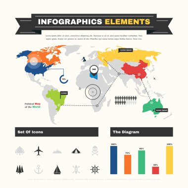 Dünya harita Infographics öğeleri