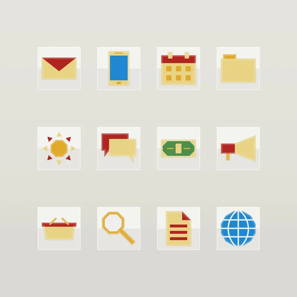 Conjunto de iconos de color plano — Vector de stock
