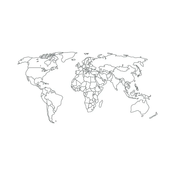 Mapa político del mundo — Vector de stock