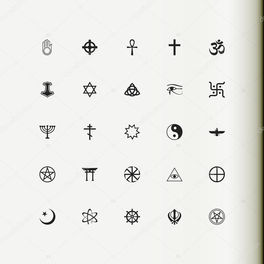 Set of black icons