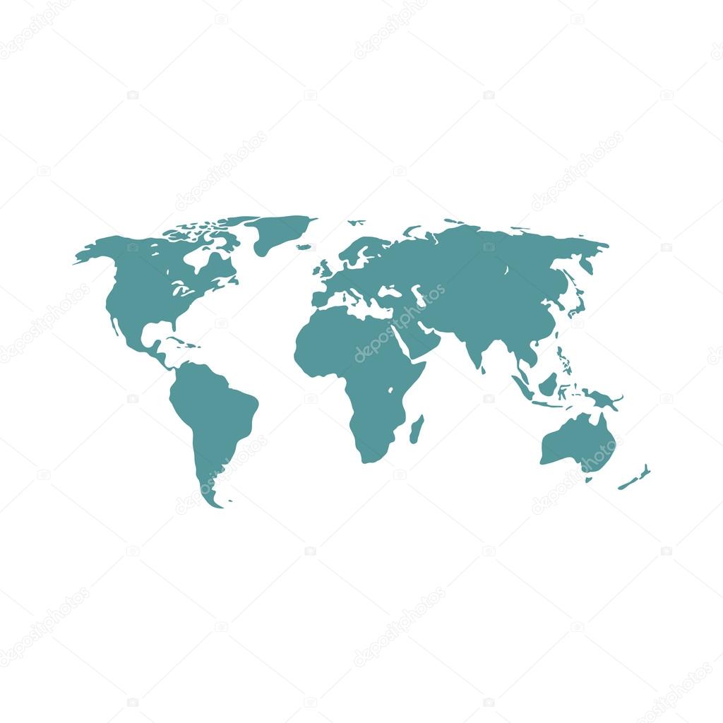 Contour map of world