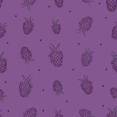 Ahududu dikişsiz arka plan. Tek renkli vektör illüstrasyonu.