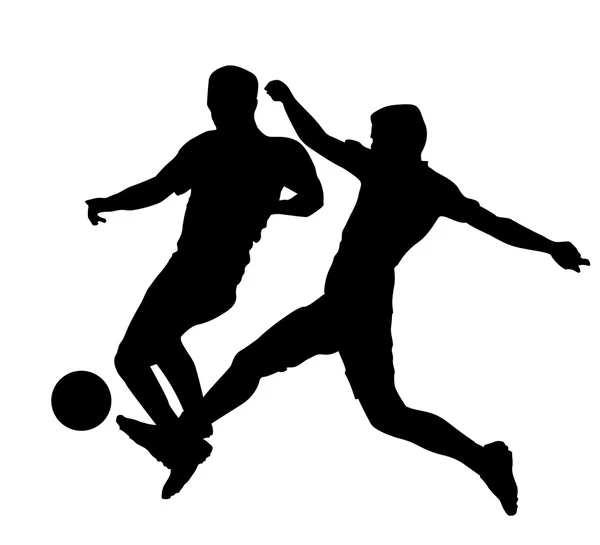 Futbol oyuncuları silhouettes — Stok Vektör