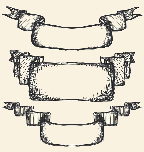 Hand getrokken linten — Stockvector