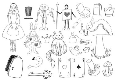 Alice Harikalar Diyarında Icons set 