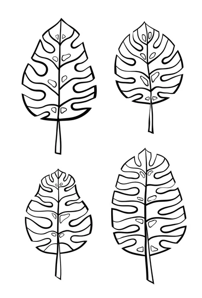 Bladeren pictogrammen op wit — Stockvector