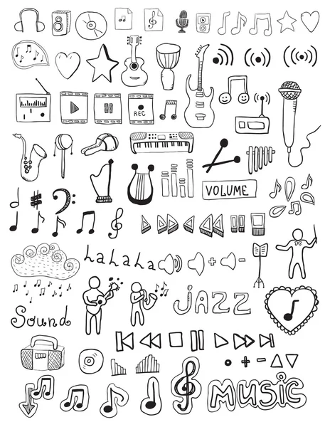 Musik symboler ikoner — Stock vektor