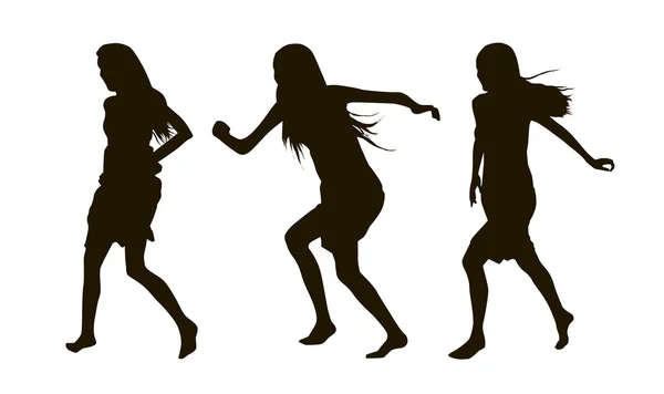 Silueta de mujer corriendo — Vector de stock