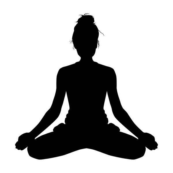 Silhouette femme yoga — Image vectorielle