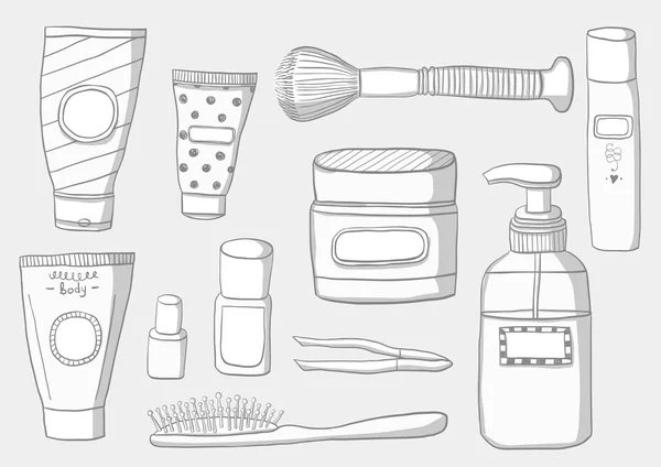 Set de garabatos cosméticos — Vector de stock