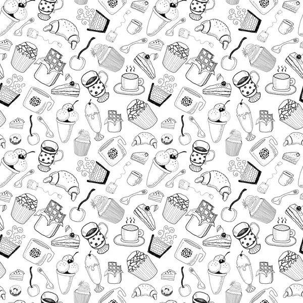 Desserts seamless pattern — Stock Vector