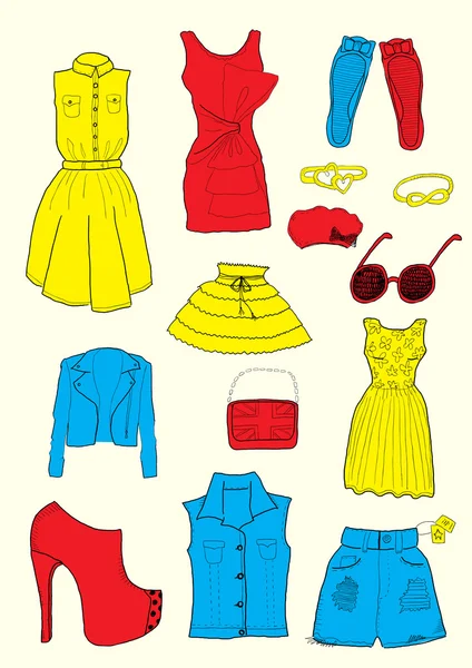 Vêtements femme à la mode — Image vectorielle