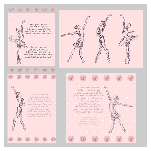 Carte de danseur de ballet — Image vectorielle