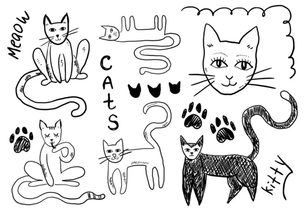 猫のいたずら書き — ストックベクタ