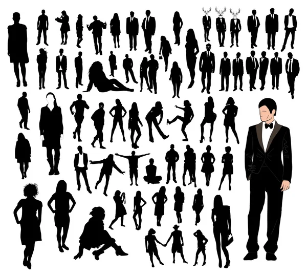 People Silhouettes — Stock Vector