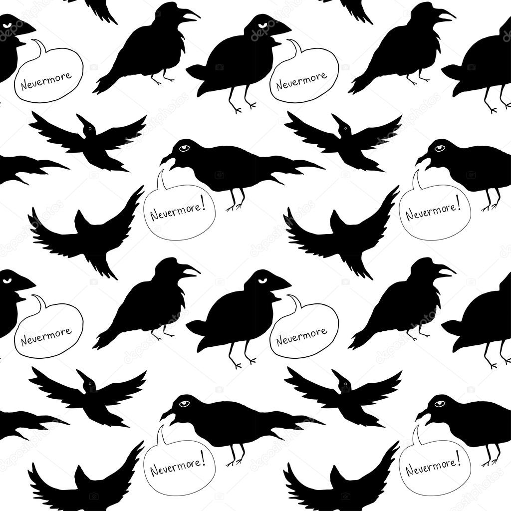Raven Seamless Pattern