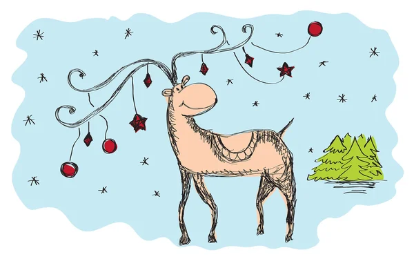 Cerf de Noël — Image vectorielle