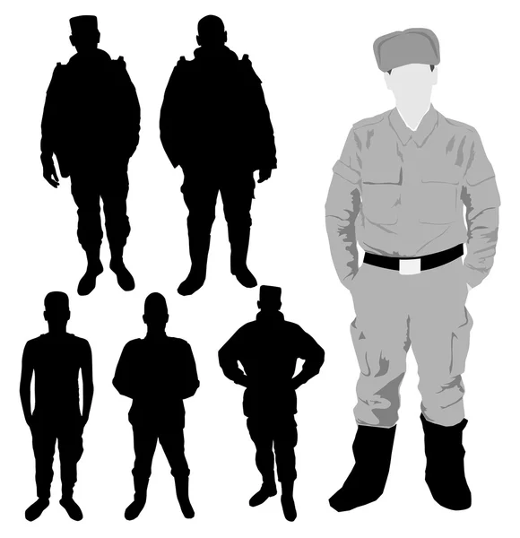 Soldiers silhouette — Stock Vector