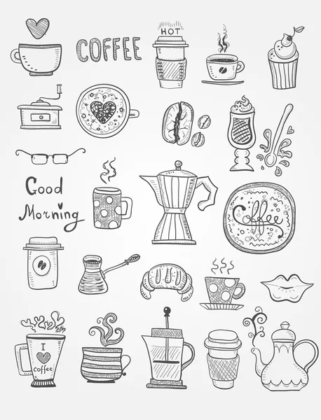 Koffie doodles — Stockvector