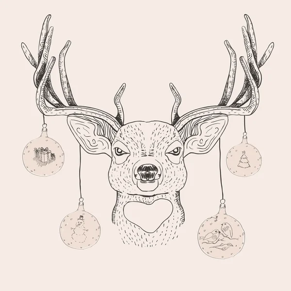 Cerf de Noël — Image vectorielle