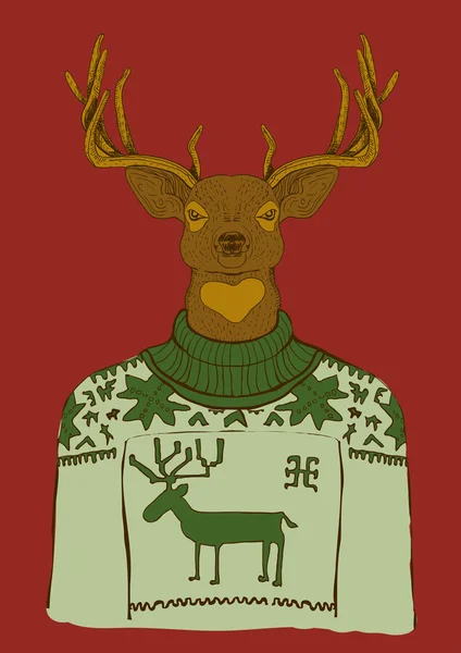 Cerf de Noël — Image vectorielle