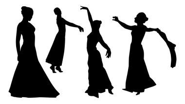Dört dansçı siluetleri