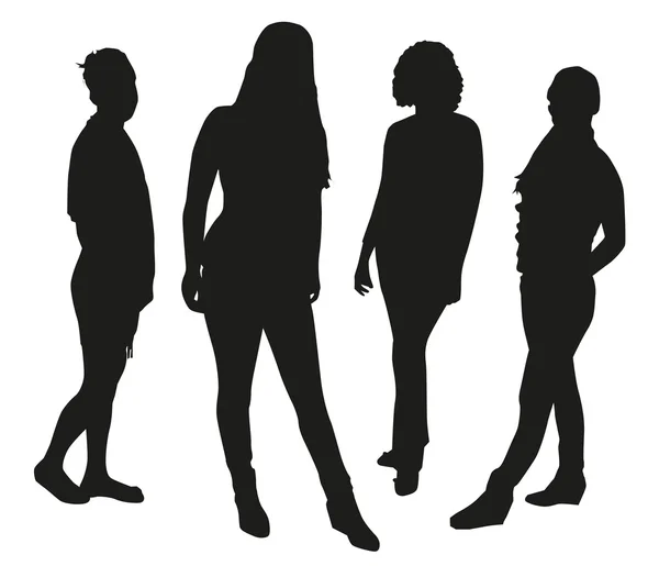 Poseren vrouwen silhouetten — Stockvector