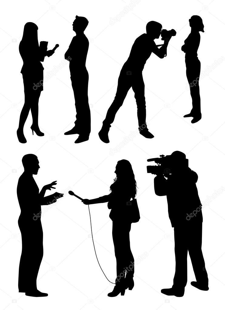 Interview  people silhouettes